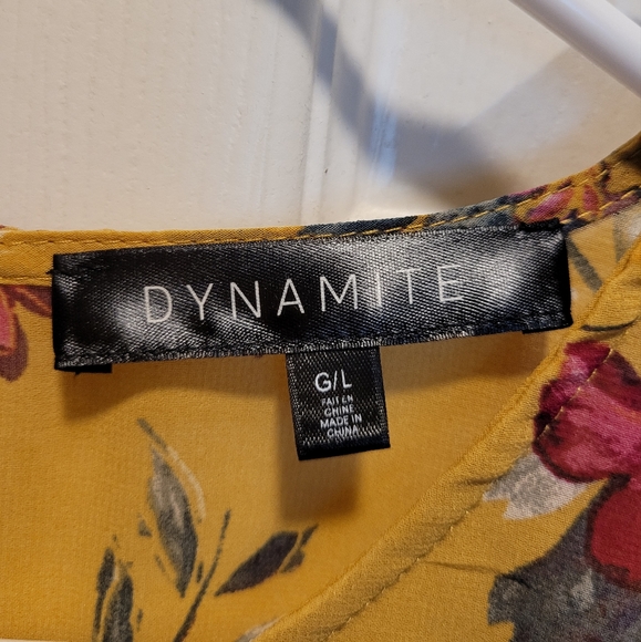 Dynamite yellow floral summer dress (US L) - Picture 5 of 8